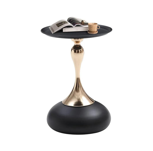 Round End Table, Side Table Small Tables with Sturdy Metal Structure, Accent Coffee Table for Living Room Bedroom Office Small Space