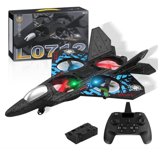 Remote Controlled L0712 RC Aeroplane with LED Lights, 80m Range, USB Charging,Ideal for Beginners, Children, and Adults, Indoor/Outdoor Flying Toy