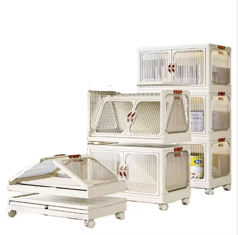 4 layer Stacking Storage Box for Household Folding Wardrobe Clothes Quilts Sorting Artifact Plastic Toy Storage Bin