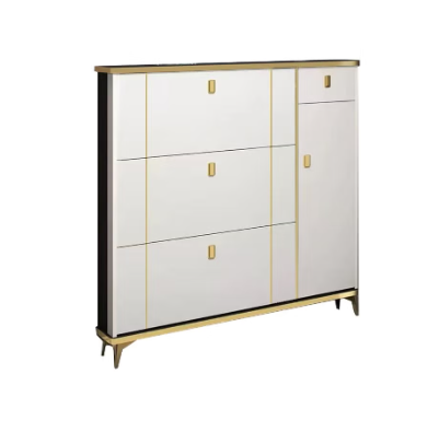 Wooden Shoe Rack to Organize the Shoes – Sturdy Shoe Cabinet with Wide Storage Capacity Sky Over (White Color and Size 120 * 120 cm)
