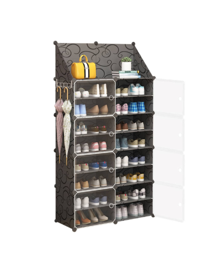 Shoe Rack Storage Cabinet with Doors Key Holder Portable Shoes Organizer Exp