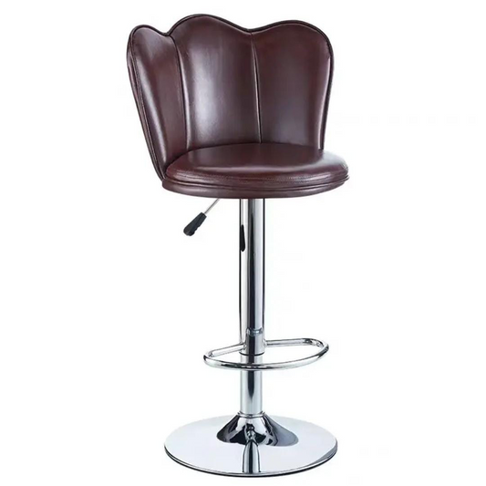 Adjustable Bar Stools with Back and Footrest, Square Shape Swivel Bar Stool for Kitchen and Dining, Chrome Base Hydraulic Barstools
