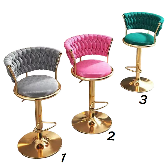 Different Color Bar Stool Beige High Kitchen Home Light Office use Backrest Iron Island Chair