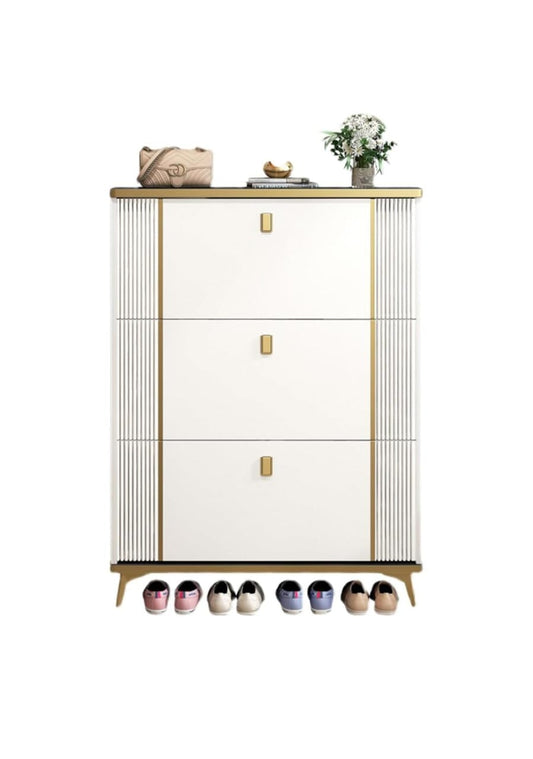Wooden Shoe Rack to Organize the Shoes – Sturdy Shoe Cabinet with Wide Storage Capacity (Shoe Wardrobe New - White)
