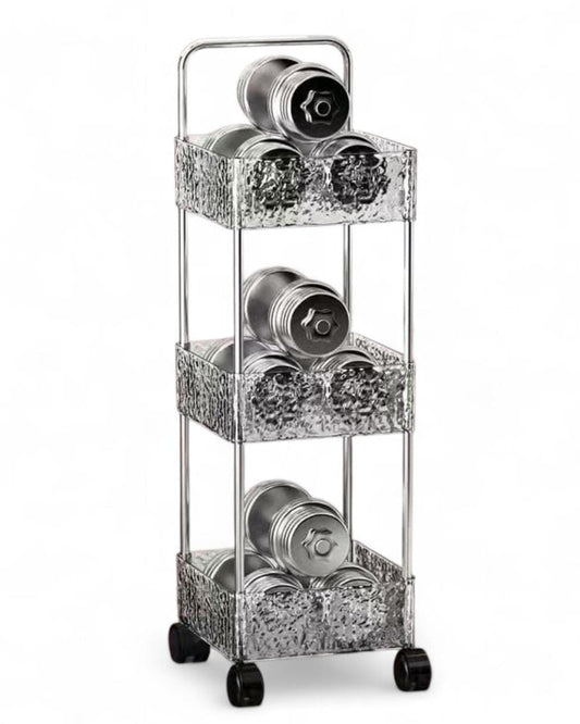 Acrylic Rolling Cart with Wheels - Transparent Storage Rack for Living Room, Kitchen, Bathroom - Ideas for Cosmetics & Snacks